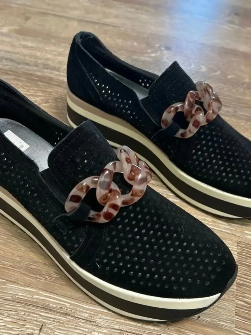 Dolce Vita Jhenee black Suede Platform Loafers Shoes Sz 7